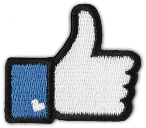 Facebook Like Icon Embroidered Patch PNG Image