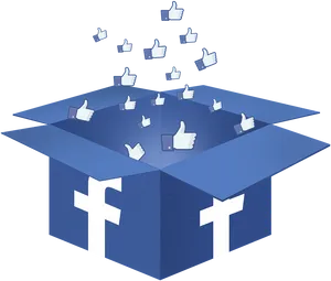 Facebook Likes Exploding From Box PNG Image