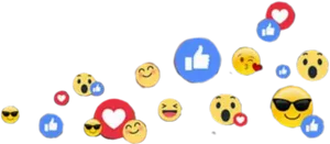 Facebook Reactions Emojis Scattered PNG Image