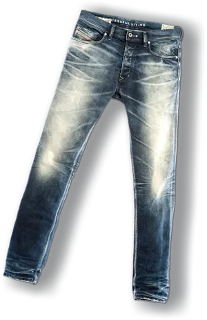 Faded Blue Denim Jeans PNG Image