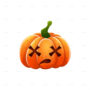 Fainted Pumpkin Halloween Graphic PNG Image