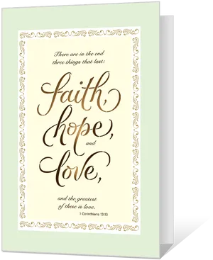 Faith Hope Love Inspirational Quote Card PNG Image