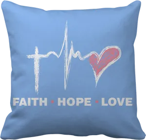 Faith Hope Love Pillow Design PNG Image