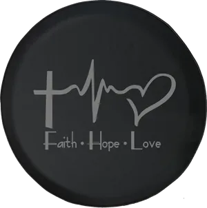 Faith Hope Love Plate Design PNG Image