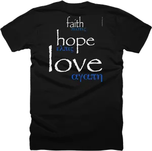 Faith Hope Love Tshirt Design PNG Image