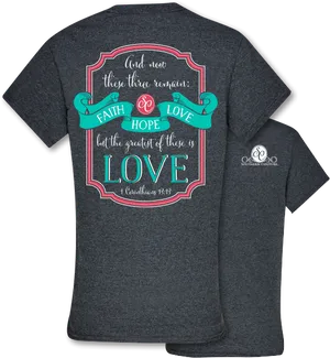 Faith Hope Love Tshirt Design PNG Image