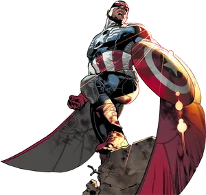 Falconas Captain America Illustration PNG Image