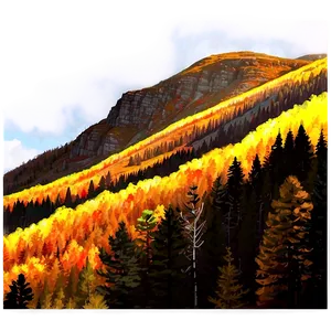 Fall Trees And Mountain View Png Bfr PNG Image