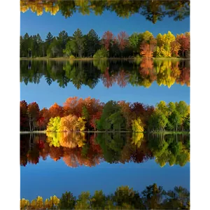 Fall Trees Reflection In Water Png Yaj PNG Image