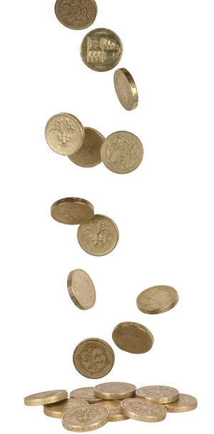 Falling Coins Sequence PNG Image