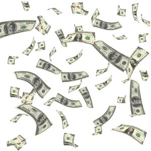 Falling Dollar Bills Black Background PNG Image