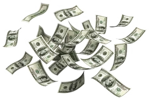 Falling Dollar Bills PNG Image