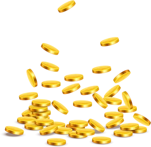 Falling_ Gold_ Coins_ Black_ Background PNG Image