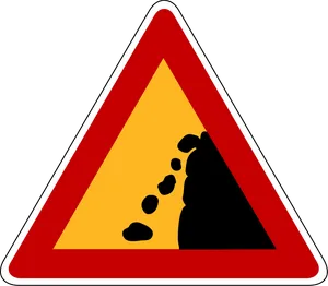 Falling Rocks Traffic Sign PNG Image