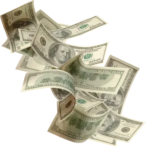 Falling U S Dollar Bills PNG Image