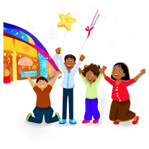 Family Cartoon New Year Celebration Png Pap PNG Image