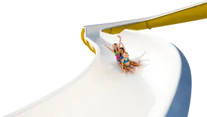 Family Fun Water Slide Adventure PNG Image