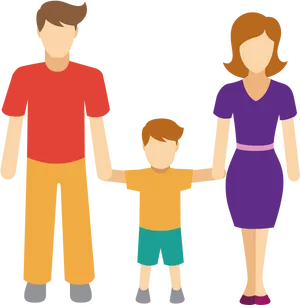 Family Holding Hands Vector PNG Image