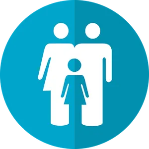 Family Icon Blue Background PNG Image