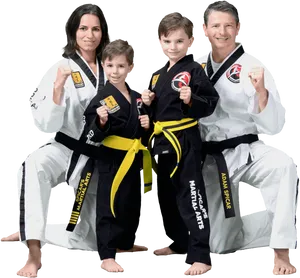 Family Martial Arts Portrait PNG Image