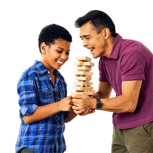 Family Playing Jenga Png Pkn9 PNG Image