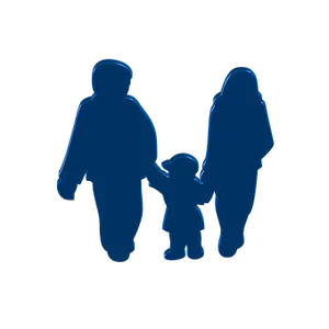 Family Silhouette Holding Hands PNG Image