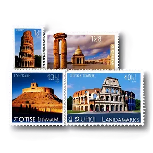 Famous Landmarks Postage Stamp Png 89 PNG Image