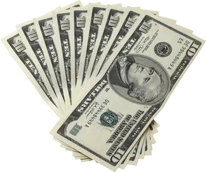 Fanof U S Dollar Bills PNG Image