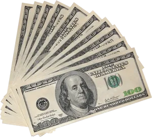 Fanof100 Dollar Bills PNG Image