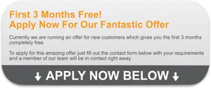 Fantastic Offer First3 Months Free Promotion PNG Image