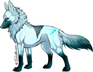 Fantasy Artic Wolf Illustration PNG Image