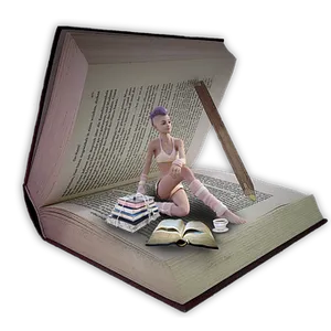 Fantasy Book Worldwith Character PNG