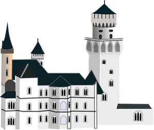 Fantasy Castle Illustration PNG Image