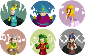 Fantasy Character Collage PNG Image