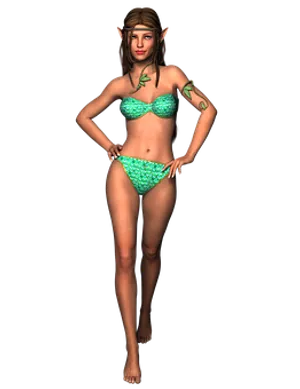 Fantasy_ Elf_ Model_in_ Bikini PNG Image