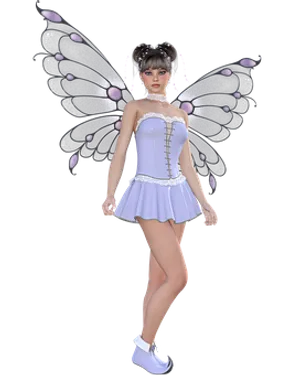 Fantasy Fairyin Lavender Dress PNG Image