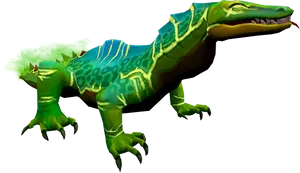 Fantasy Green Crocodile PNG Image