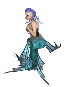 Fantasy Mermaid Purple Hair PNG Image