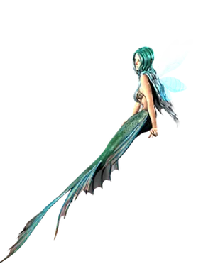 Fantasy Mermaidwith Wings PNG Image