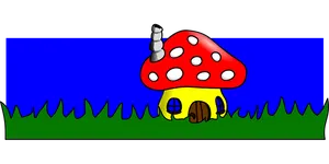 Fantasy Mushroom House Illustration PNG Image