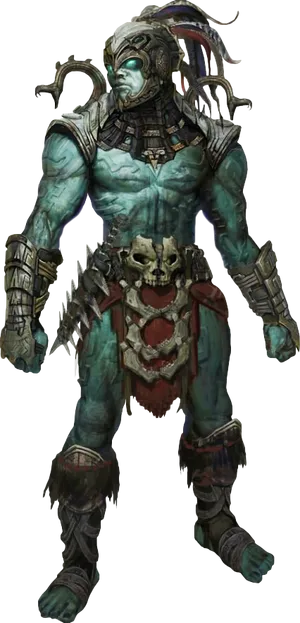 Fantasy Orc Warrior Render PNG Image