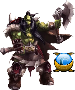 Fantasy Orc Warrior PNG Image