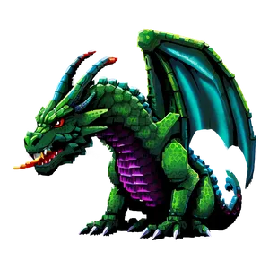 Fantasy Pixelated Dragon Png Jym PNG Image