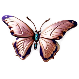 Fantasy Rose Gold Butterfly Png Adq PNG Image