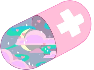 Fantasy Themed Capsule Pill PNG Image