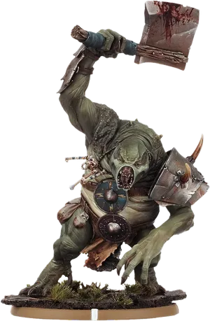 Fantasy Troll With Axe PNG Image