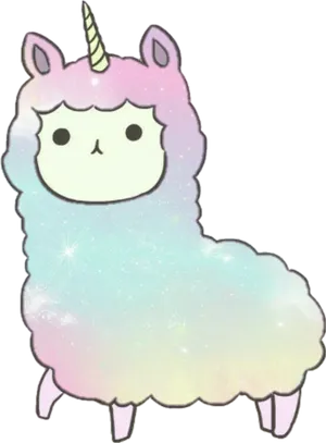 Fantasy Unicorn Alpaca Cartoon.png PNG Image