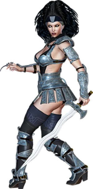 Fantasy Warrior Woman Armor PNG Image