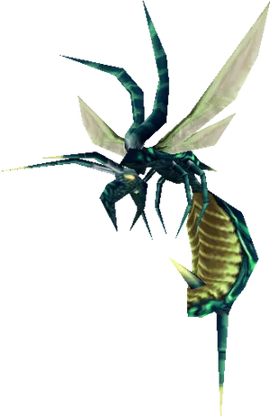 Fantasy Wasp Creature3 D Model PNG Image