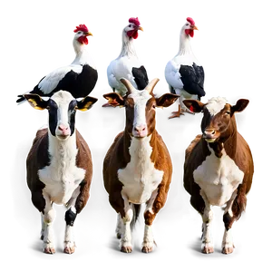 Farm Animals Png In Action Poses Kpg PNG Image